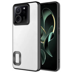 Xiaomi Mi 13T Pro Kılıf Kamera Korumalı Logo Gösteren Omega Kapak Siyah