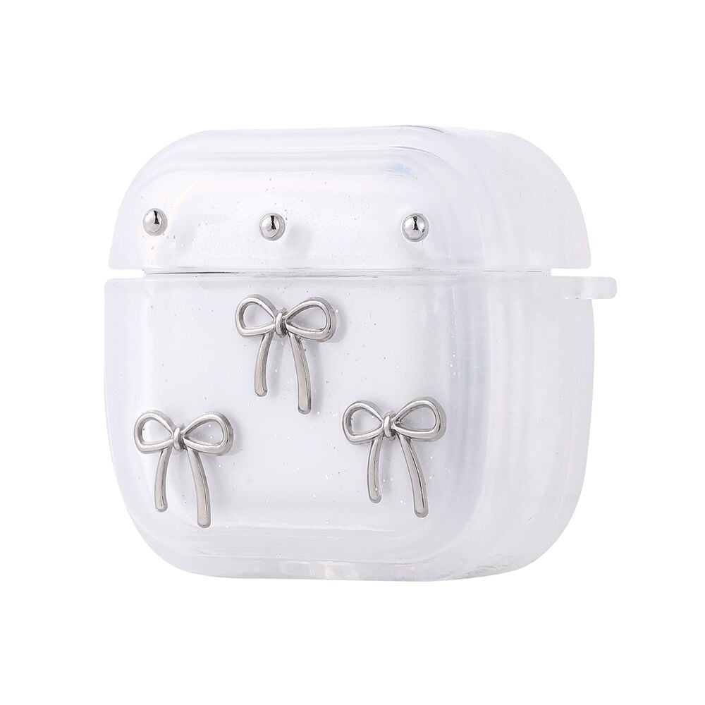 Apple Airpods 4 Airbag 44 Airbag Tasarımlı Simli Şeffaf Kutup Kılıf Fiyonk