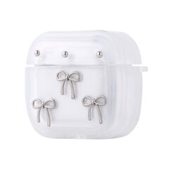 Apple Airpods 4 Airbag 44 Airbag Tasarımlı Simli Şeffaf Kutup Kılıf Fiyonk