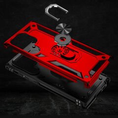 Samsung Galaxy S23 Ultra Kılıf Vega Tank Sert Yüzüklü Standlı Zırh Koruma Kapak