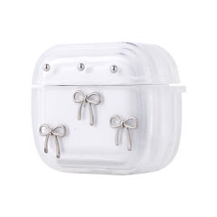 Apple Airpods 3. Nesil Airbag 44 Airbag Tasarımlı Simli Şeffaf Kutup Kılıf