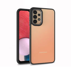 Samsung Galaxy A13 4G Kılıf Kamera Çıkıntılı Arkası Şeffaf Köşeleri Parlak Renkli Işlemeli Flora Kapak Siyah