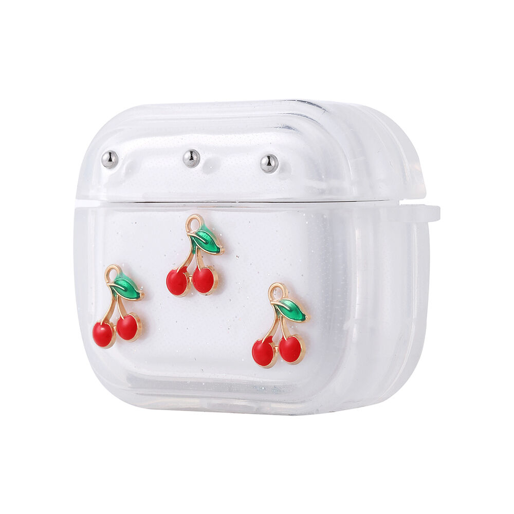 Apple Airpods 3. Nesil Airbag 44 Airbag Tasarımlı Simli Şeffaf Kutup Kılıf Kiraz