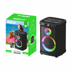 GD-1019 Dijital LED Göstergeli Çift Mikrofonlu RGB TWS 10 inç Stereo Bass Kablosuz Karaoke Hoparlör