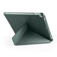 iPad 10.2 (8.Nesil) Kılıf Tri Folding Kalem Bölmeli Standlı Kılıf Siyah