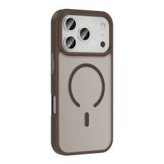iPhone 17 Pro Max Kılıf Kablosuz Şarj Özellikli Mat Arka Yüzey Sio Kapak Turuncu
