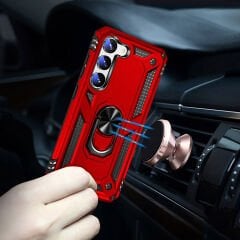 Samsung Galaxy S23 Ultra Kılıf Vega Tank Sert Yüzüklü Standlı Zırh Koruma Kapak