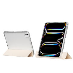 iPad Air 13 2025 M3 Kılıf Magnetik Ayrılabilen Airbagli Sliding Tablet Kılıfı Gold