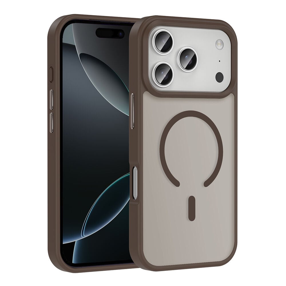 iPhone 17 Pro Max Kılıf Kablosuz Şarj Özellikli Mat Arka Yüzey Sio Kapak Desert Titanyum