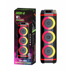 GD-2889 Dijital LED Göstergeli Mikrofonlu RGB Üçlü 8 inç Stereo Bass Kablosuz Karaoke Hoparlör