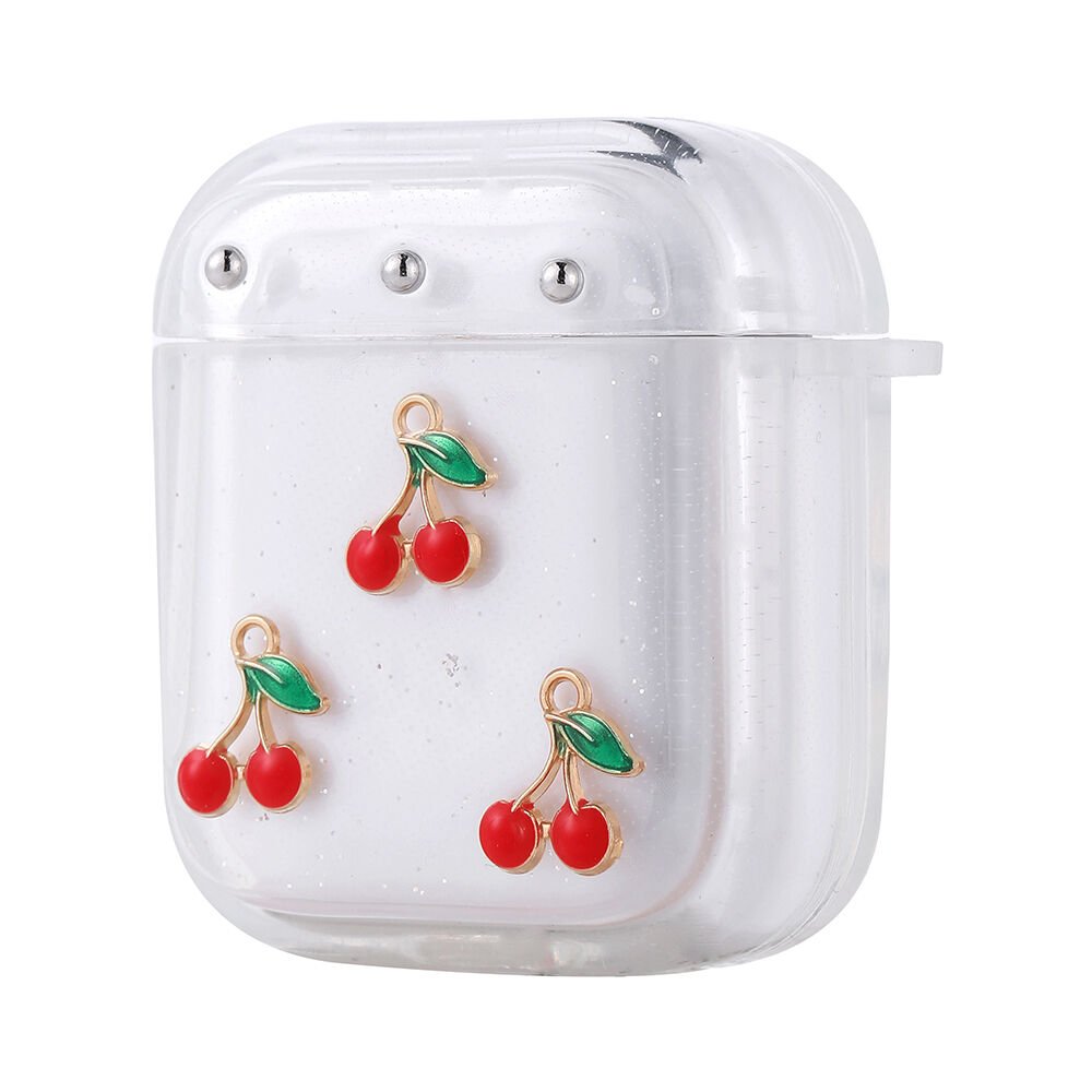 Apple Airpods Airbag 44 Airbag Tasarımlı Simli Şeffaf Kutup Kılıf Kiraz