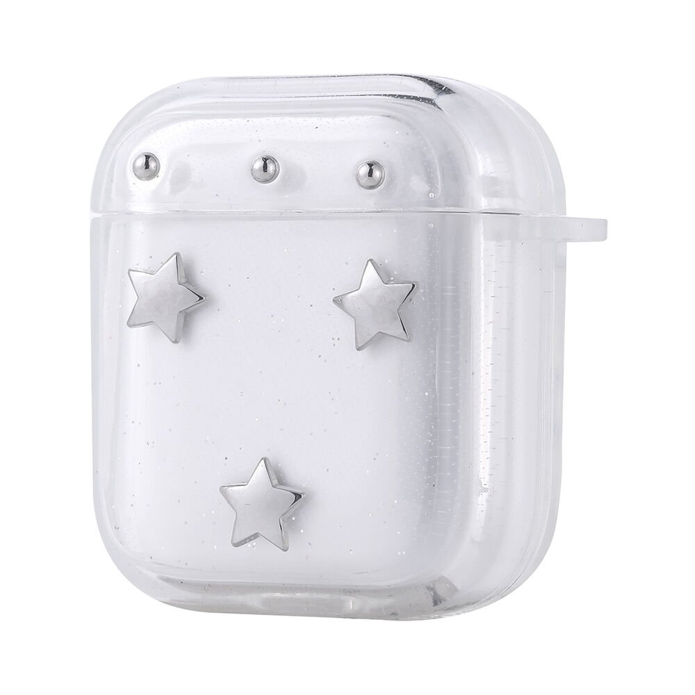 Apple Airpods Airbag 44 Airbag Tasarımlı Simli Şeffaf Kutup Kılıf Yıldız