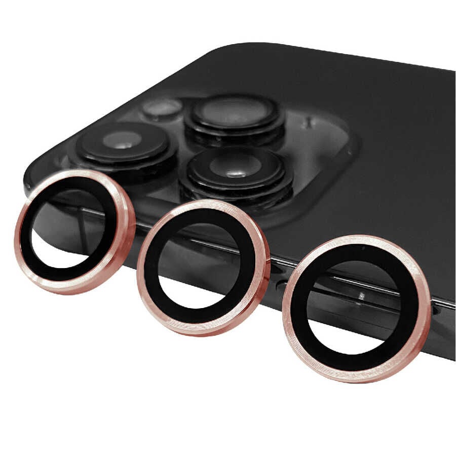 iPhone 14 Pro CL-07 Kamera Lens Koruyucu Rose Gold