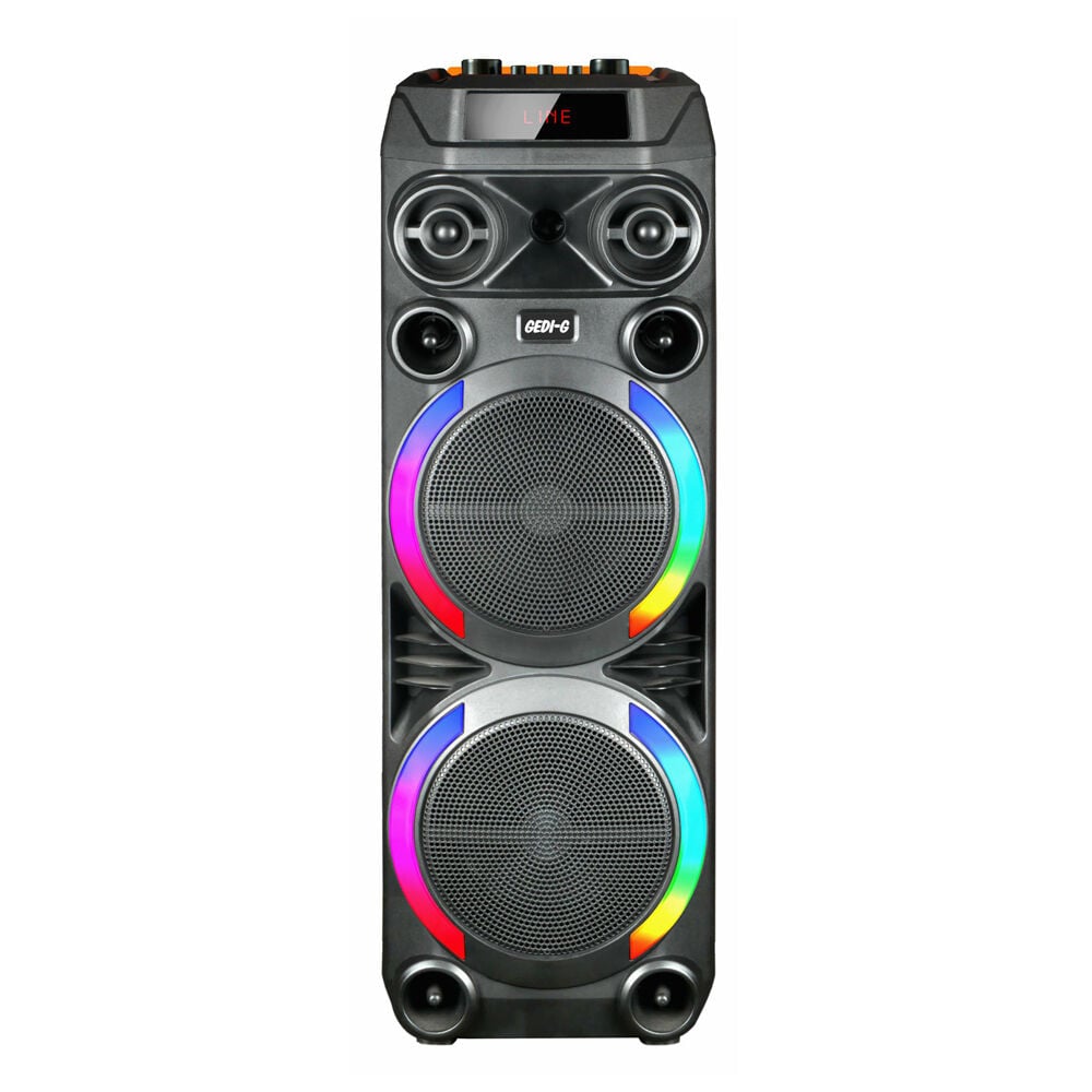 GD-2897 Dijital LED Göstergeli Mikrofonlu RGB TWS Çift 8 inç Stereo Bass Kablosuz Karaoke Hoparlör