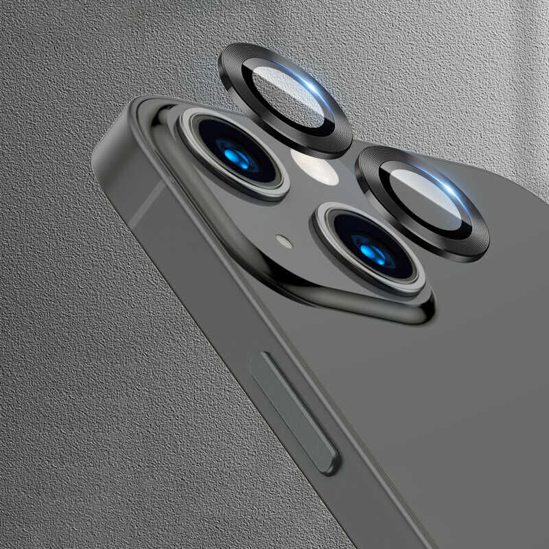 iPhone 13 CL-07 Kamera Lens Koruyucu Siyah