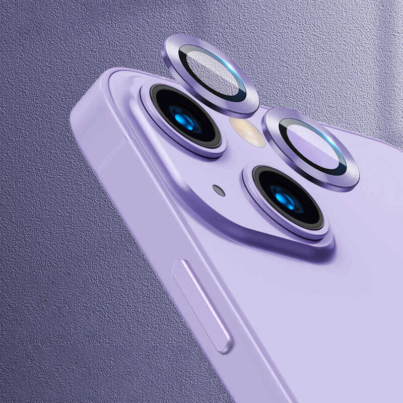 iPhone 13 CL-07 Kamera Lens Koruyucu Mor