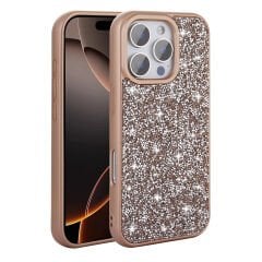 iPhone 16 Pro Max Kılıf Parlak Taşlı Tasarım Pırlanta Kapak