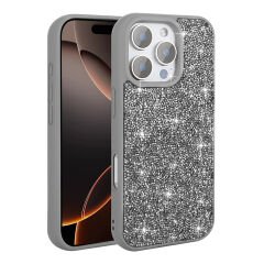 iPhone 16 Pro Max Kılıf Parlak Taşlı Tasarım Pırlanta Kapak