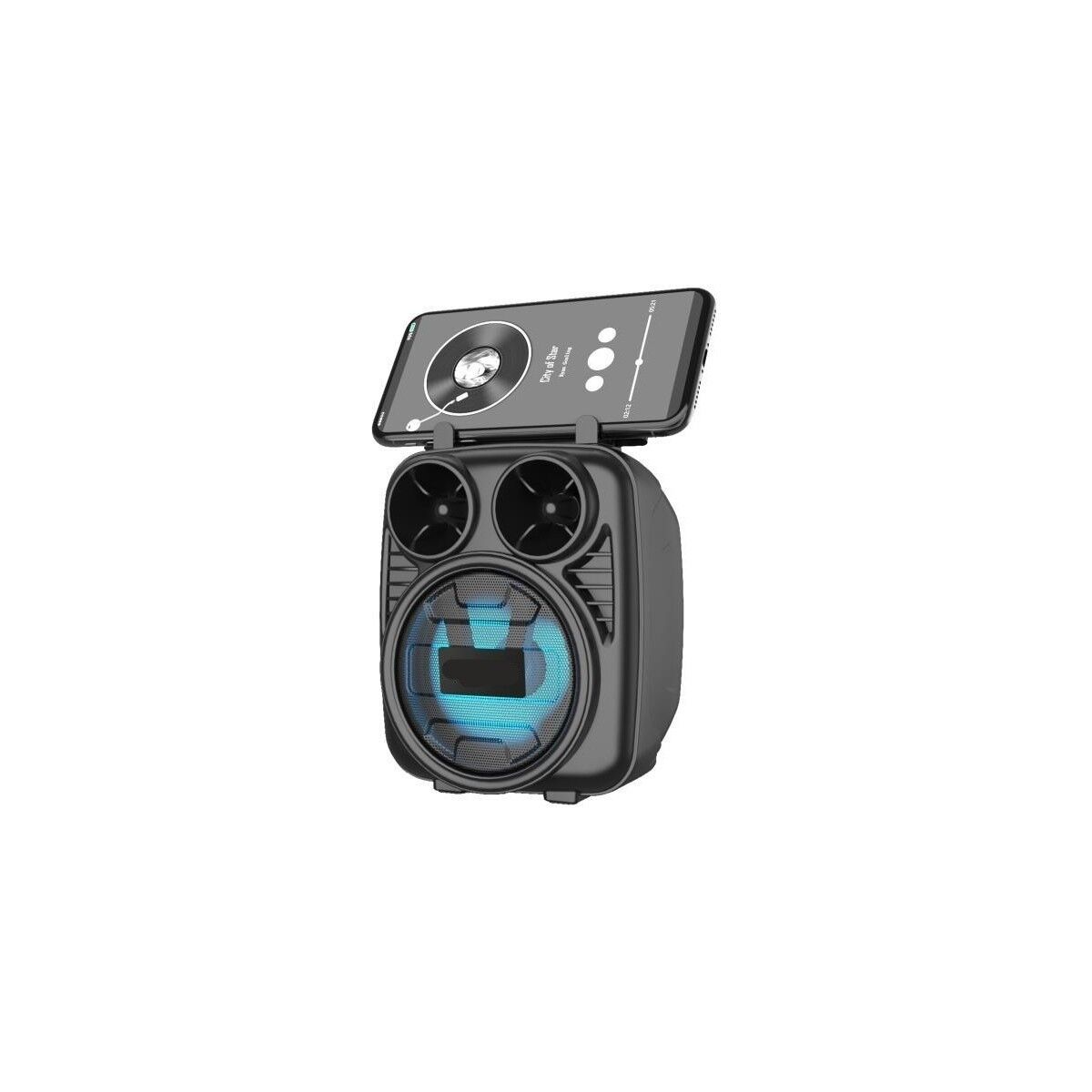 D32 Kablosuz Taşınabilir Telefon Tutacaklı Şarj Edilebilir Bluetooth Hoparlör Usb-Tf Speaker Siyah