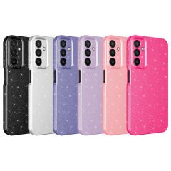 Samsung Galaxy A24 Kılıf Kamera Korumalı Simli Lüks Koton Kapak Kılıf