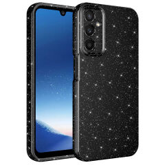 Samsung Galaxy A24 Kılıf Kamera Korumalı Simli Lüks Koton Kapak Kılıf Pembe Koyu