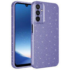 Samsung Galaxy A24 Kılıf Kamera Korumalı Simli Lüks Koton Kapak Kılıf Pembe Koyu