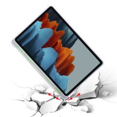 Samsung Galaxy Tab S7 T870 Kılıf Tri Folding Kalem Bölmeli Standlı Kılıf Açık Yeşil