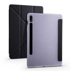 Samsung Galaxy Tab S7 T870 Kılıf Tri Folding Kalem Bölmeli Standlı Kılıf Açık Yeşil
