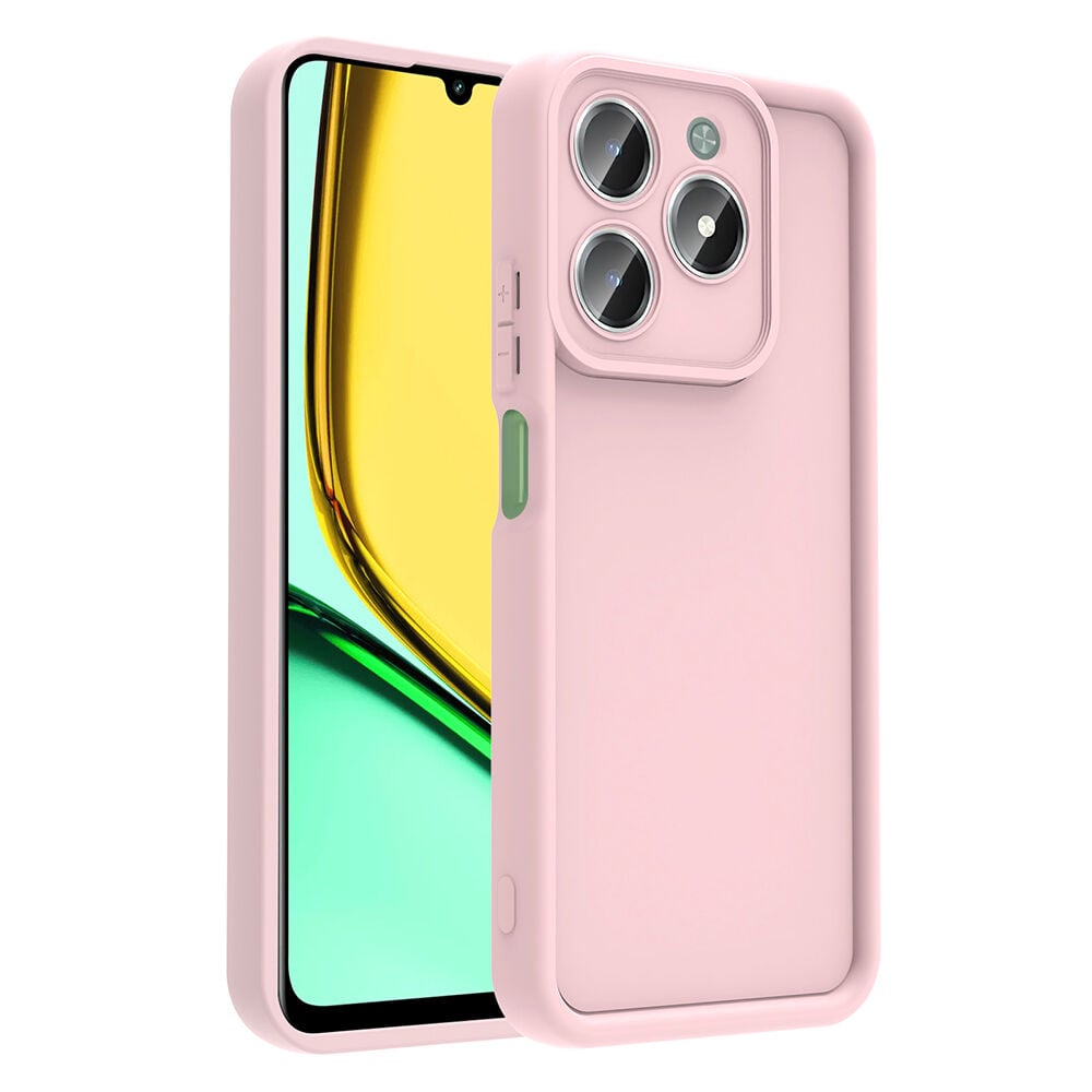 Realme C61 Kılıf Kamera Korumalı Ananas Kapak Pembe