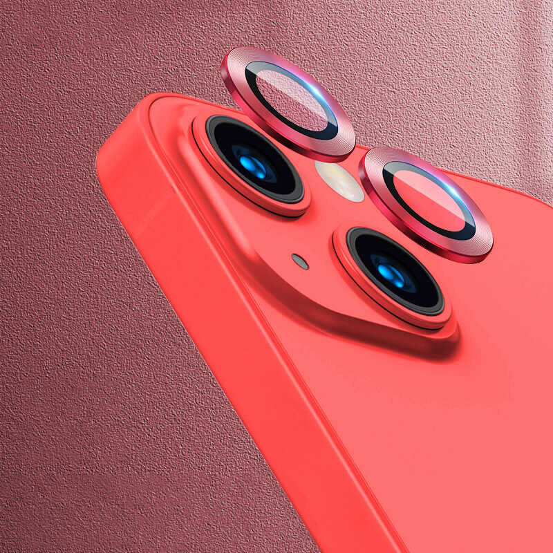 iPhone 13 CL-07 Kamera Lens Koruyucu Kırmızı