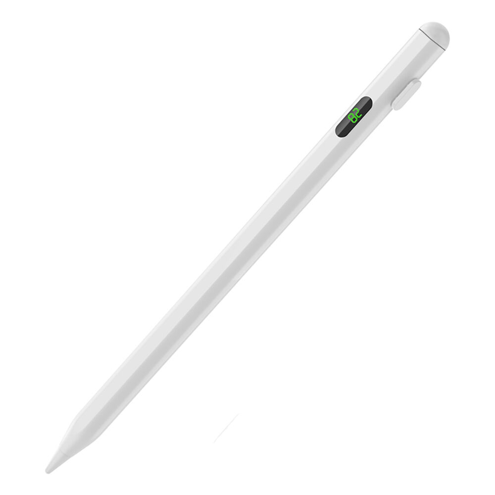 Pencil 19 İpad / İpad Pro / İpad Air 2018-2025 Uyumlu Dijital Göstergeli Dokunmatik Akılı Kalem Tablet Çizim Ve Not Stylus Kalemi Beyaz