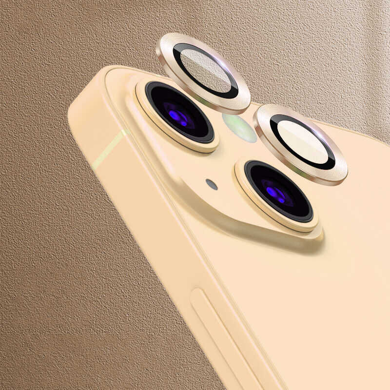 iPhone 13 CL-07 Kamera Lens Koruyucu Gold