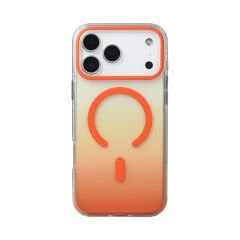 iPhone 17 Pro Max Kılıf Kablosuz Şarj Özellikli Şeffaf Transparan Renk Geçişli Toros Kapak