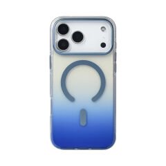 iPhone 17 Pro Max Kılıf Kablosuz Şarj Özellikli Şeffaf Transparan Renk Geçişli Toros Kapak Siyah