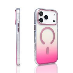 iPhone 17 Pro Max Kılıf Kablosuz Şarj Özellikli Şeffaf Transparan Renk Geçişli Toros Kapak