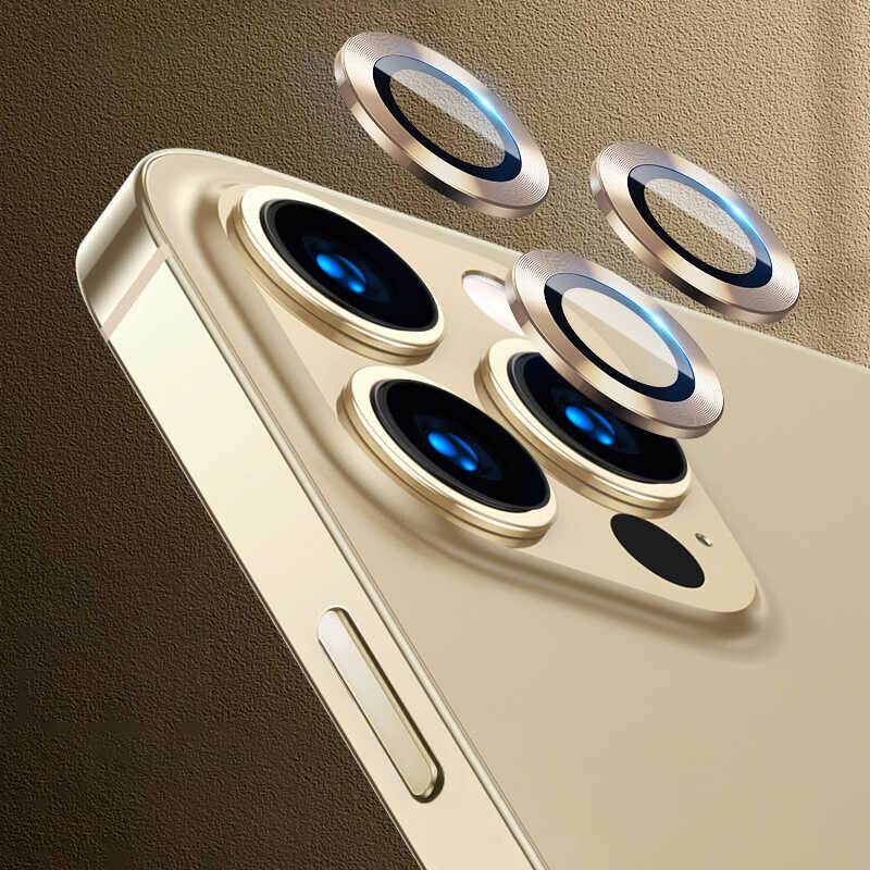 iPhone 13 Pro Max CL-07 Kamera Lens Koruyucu Gold