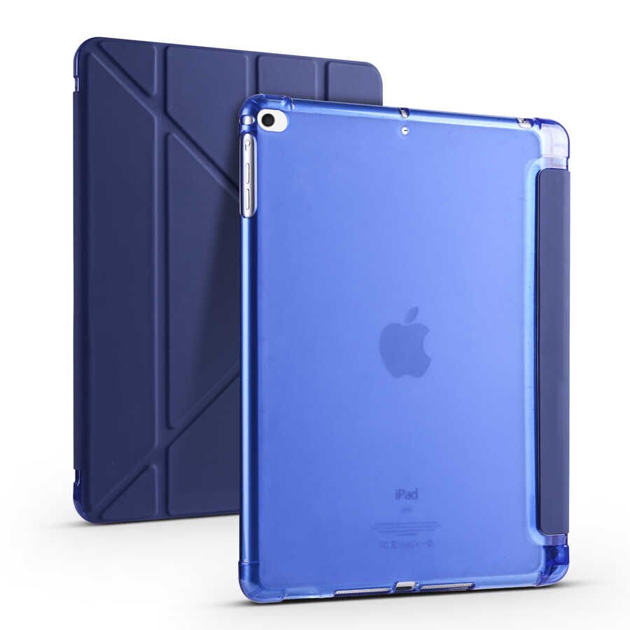 iPad 9.7 2017 (5.Nesil) Kılıf Tri Folding Kalem Bölmeli Standlı Kılıf
