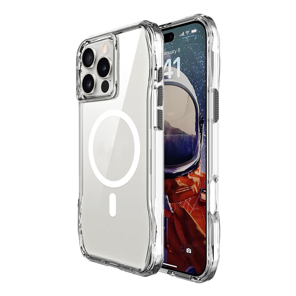 iPhone 16 Pro Kılıf Magsafe Şarj Özellikli Airbagli Şeffaf İncek Kapak Şeffaf