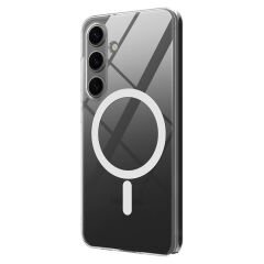 Samsung Galaxy S25 Plus Kılıf Kamera Korumalı Magsafe Sert PC Porto Kapak Şeffaf