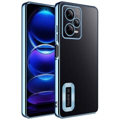 Xiaomi Redmi Note 12 Pro 5G Kamera Korumalı Logo Gösteren Omega Kapak kılıf Siyah