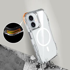 iPhone 16 Kılıf Magsafe Şarj Özellikli Airbagli Şeffaf İncek Kapak