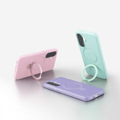 Samsung Galaxy A56 Kılıf Kablosuz Şarj Özellikli Standlı Samara Kapak Lila