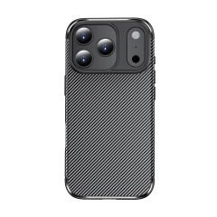 iPhone 17 Pro Max Kılıf Karbon Fiber Desenli Negro Silikon Kapak