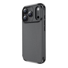 iPhone 17 Pro Max Kılıf Karbon Fiber Desenli Negro Silikon Kapak