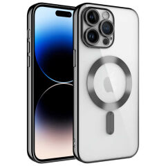 iPhone 14 Pro Max Kılıf Kamera Korumalı Kablosuz Wireless Şarj Özellikli Demre Kapak Rose Gold