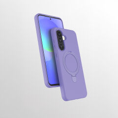 Samsung Galaxy A56 Kılıf Kablosuz Şarj Özellikli Standlı Samara Kapak Lila