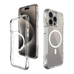 iPhone 15 Pro Max Kapak Magsafe Şarj Özellikli Airbagli Şeffaf İncek Kapak