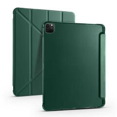 iPad Pro 12.9 2021 (5.Nesil) Kılıf Tri Folding Kalem Bölmeli Standlı Kılıf
