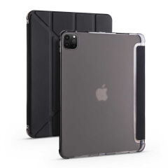 iPad Pro 12.9 2021 (5.Nesil) Kılıf Tri Folding Kalem Bölmeli Standlı Kılıf Açık Yeşil