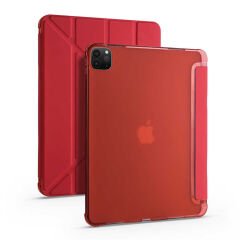 iPad Pro 12.9 2021 (5.Nesil) Kılıf Tri Folding Kalem Bölmeli Standlı Kılıf